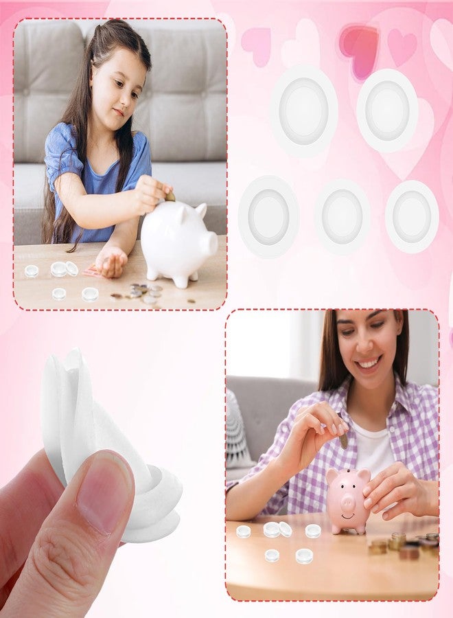 BOHUIZ 20 Pcs Piggy Bank Stoppers Rubber Plugs, 5 Sizes Rubber Saving Box Plug Replacement Piggy Bank Plugs Round Piggy Bank Stopper for Coin Bank Saving Box (White) - Image 4
